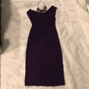Purple American Apparel Stretch Midi Dress